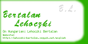 bertalan lehoczki business card